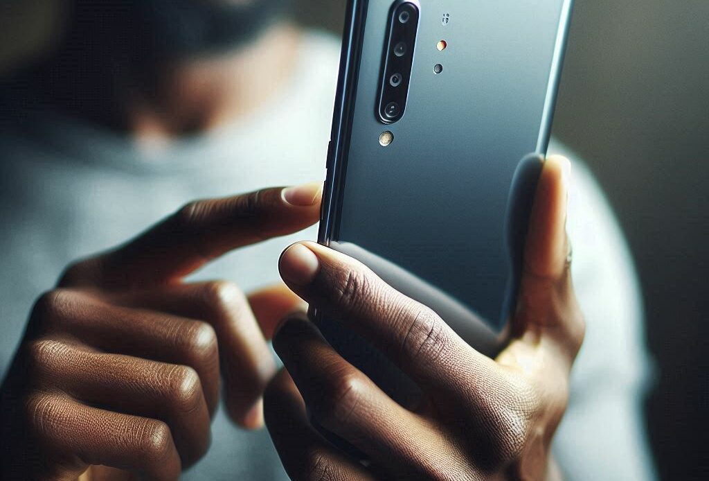 Un homme essaie de se connecter à son compte Snapchat bloqué.
