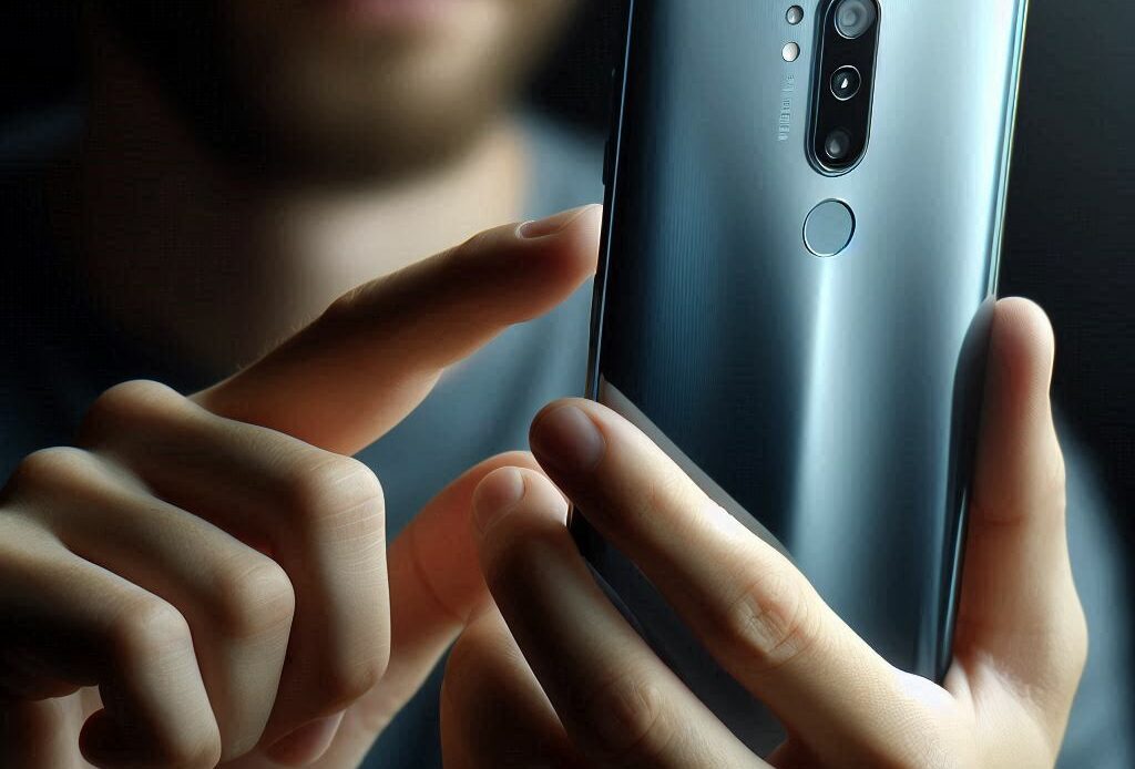 Un homme essaie sur son téléphone portable de récupérer son compte Youtube supprimé.